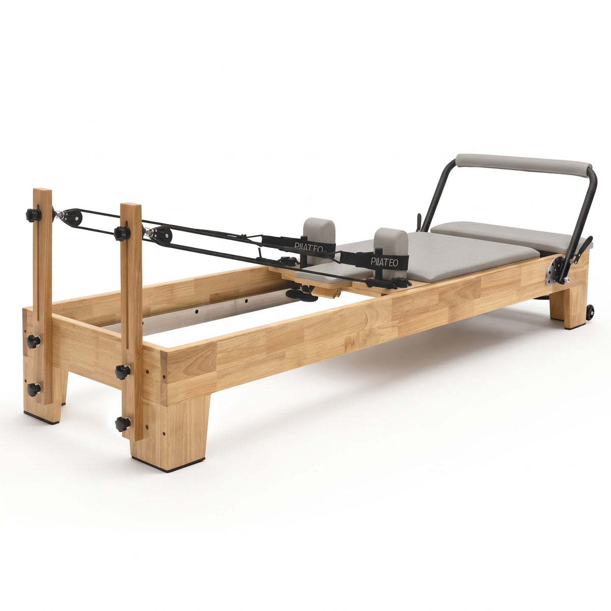 Pilates reformer Classic grigio perla, vista 3/4