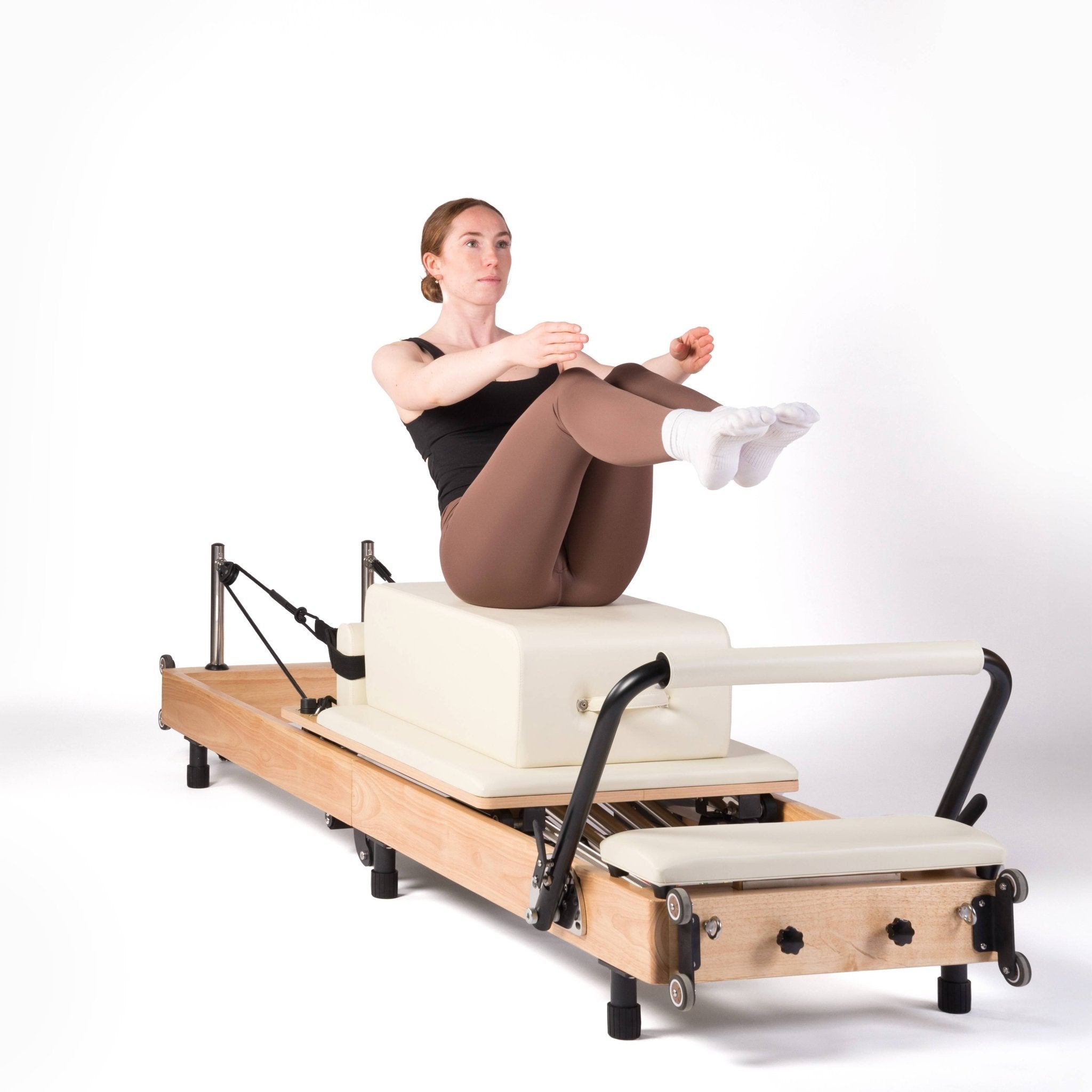 pilates reformer pieghevole beige