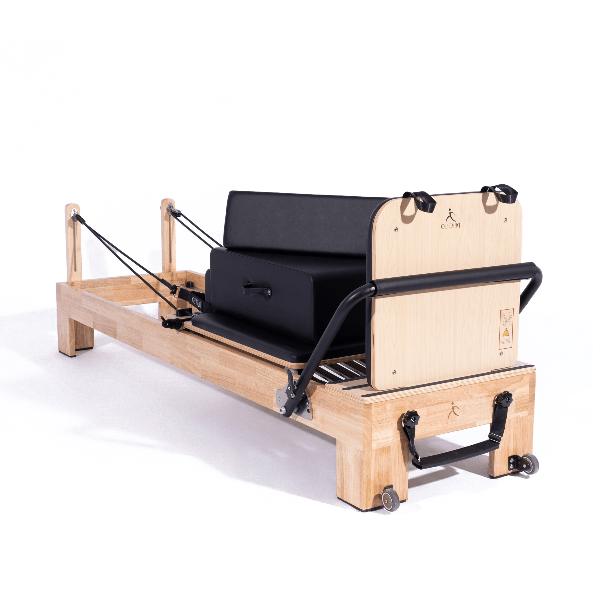 Macchina pilates reformer nera in legno