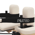 Pilates Reformer Studio Aluminium, rivestimento bianco latte – poggiaspalle e cinghie
