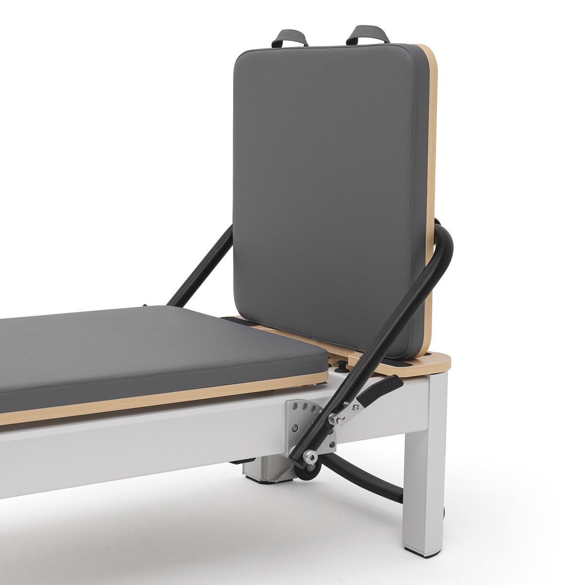 Pilates Reformer Studio Aluminium, rivestimento blu grigio – schienale regolabile
