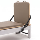 Pilates Reformer Studio Aluminium, rivestimento tortora – barra piedi e schienale
