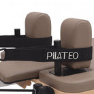 Pilates Reformer Studio Aluminium, rivestimento tortora – poggiaspalle e cinghie