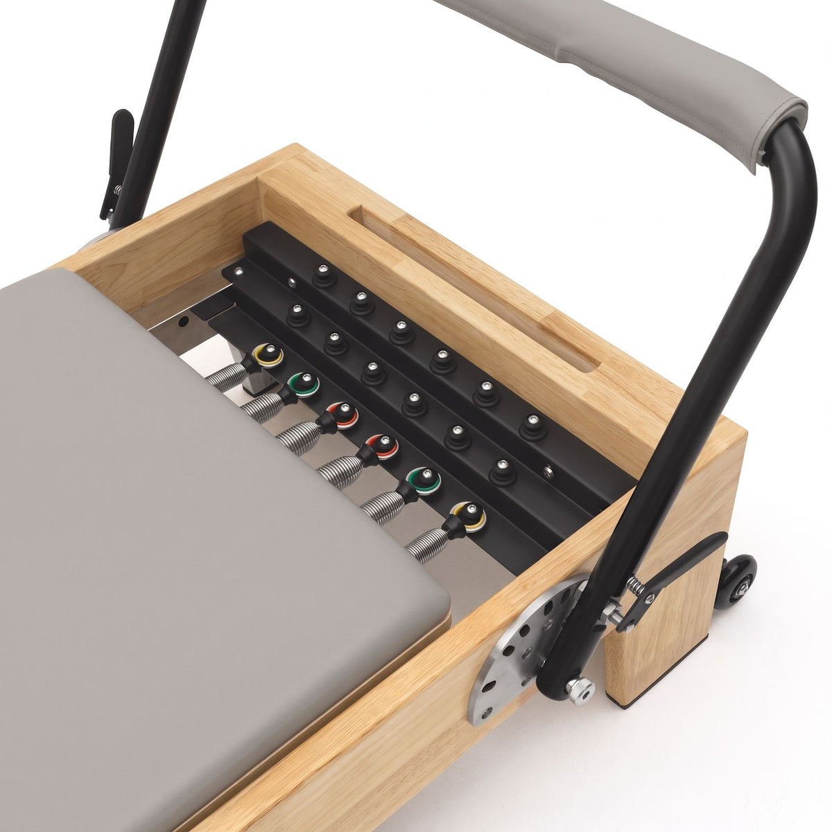 Pilates reformer Classic grigio perla, molle e barra piedi