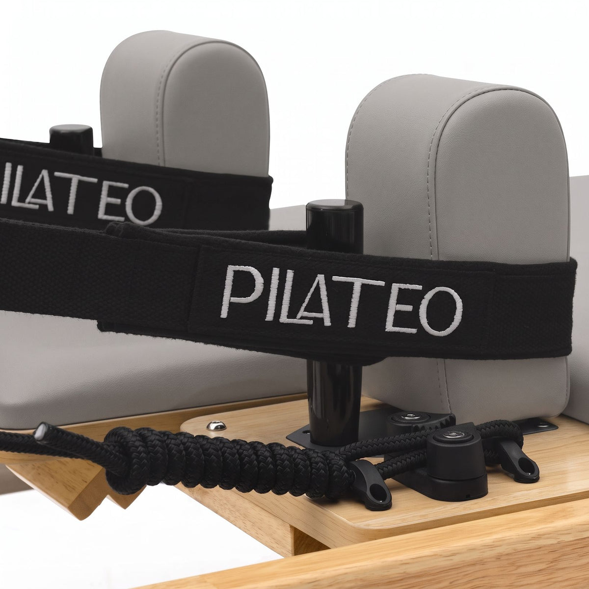 Pilates reformer Classic grigio perla, poggiaspalle e cinghie
