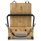 Pilates Reformer Studio Classic, telaio in rovere, rivestimento nero – vista frontale con jumpboard