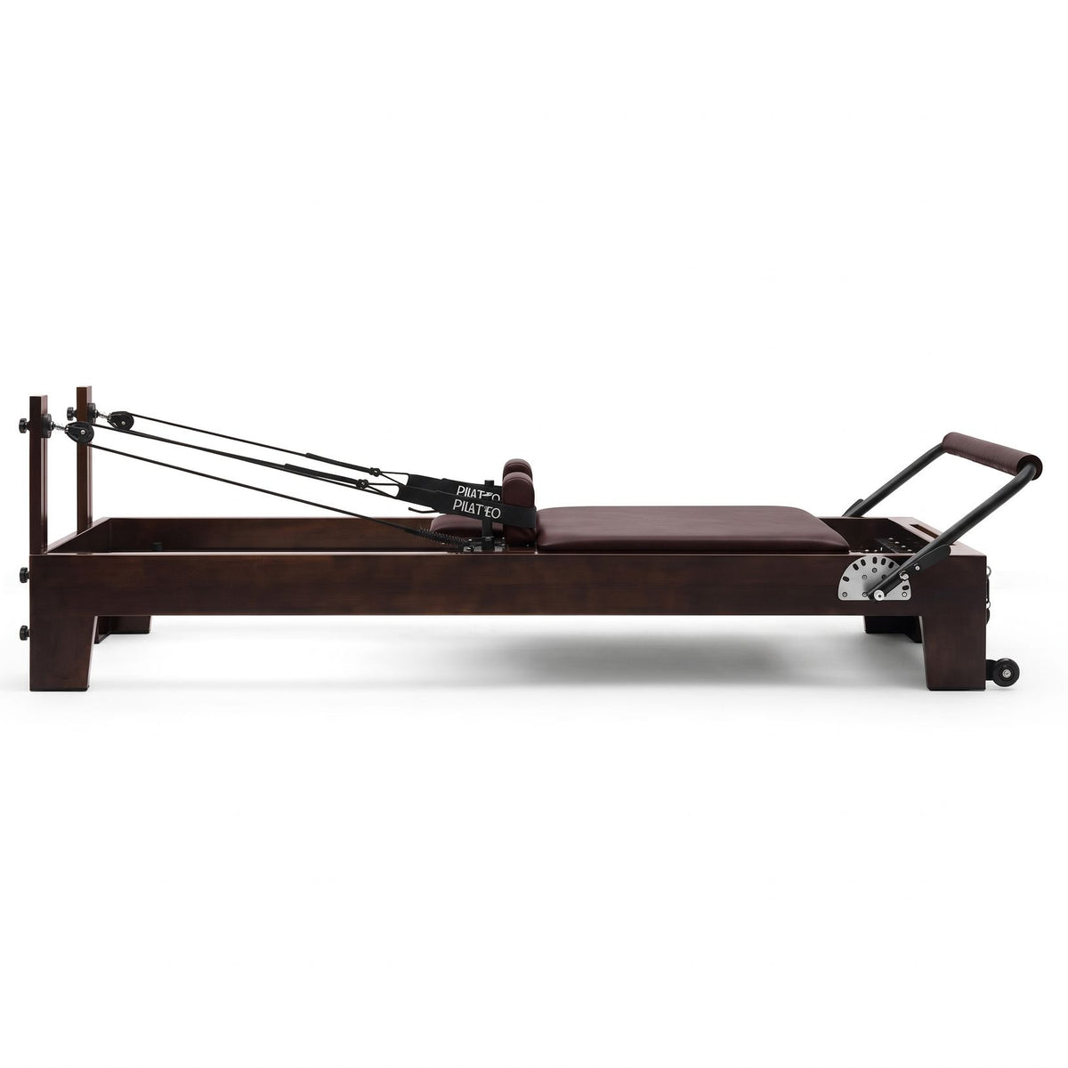Pilates reformer Prestige bordeaux, vista laterale