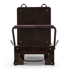 Pilates Reformer Studio Prestige, rovere finitura noce, rivestimento bordeaux – vista frontale con jumpboard