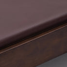 Pilates Reformer Studio Prestige, rovere finitura noce, rivestimento bordeaux – telaio finitura noce e rivestimento in similpelle vegana