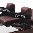Pilates Reformer Studio Prestige, rovere finitura noce, rivestimento bordeaux – cinghie Pilateo