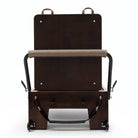Pilates Reformer Studio Prestige, rovere finitura noce, rivestimento tortora – vista frontale con jumpboard
