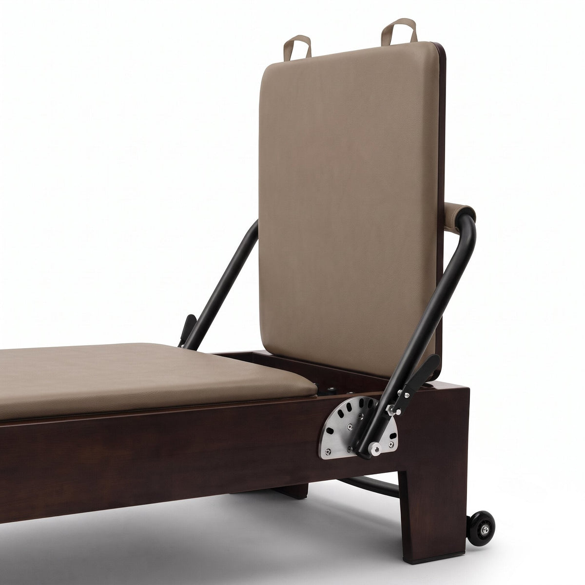 Pilates Reformer Studio Prestige, rovere finitura noce, rivestimento tortora – jumpboard