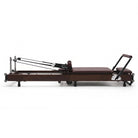 Pilates reformer pieghevole Flexi espresso bordeaux, vista laterale