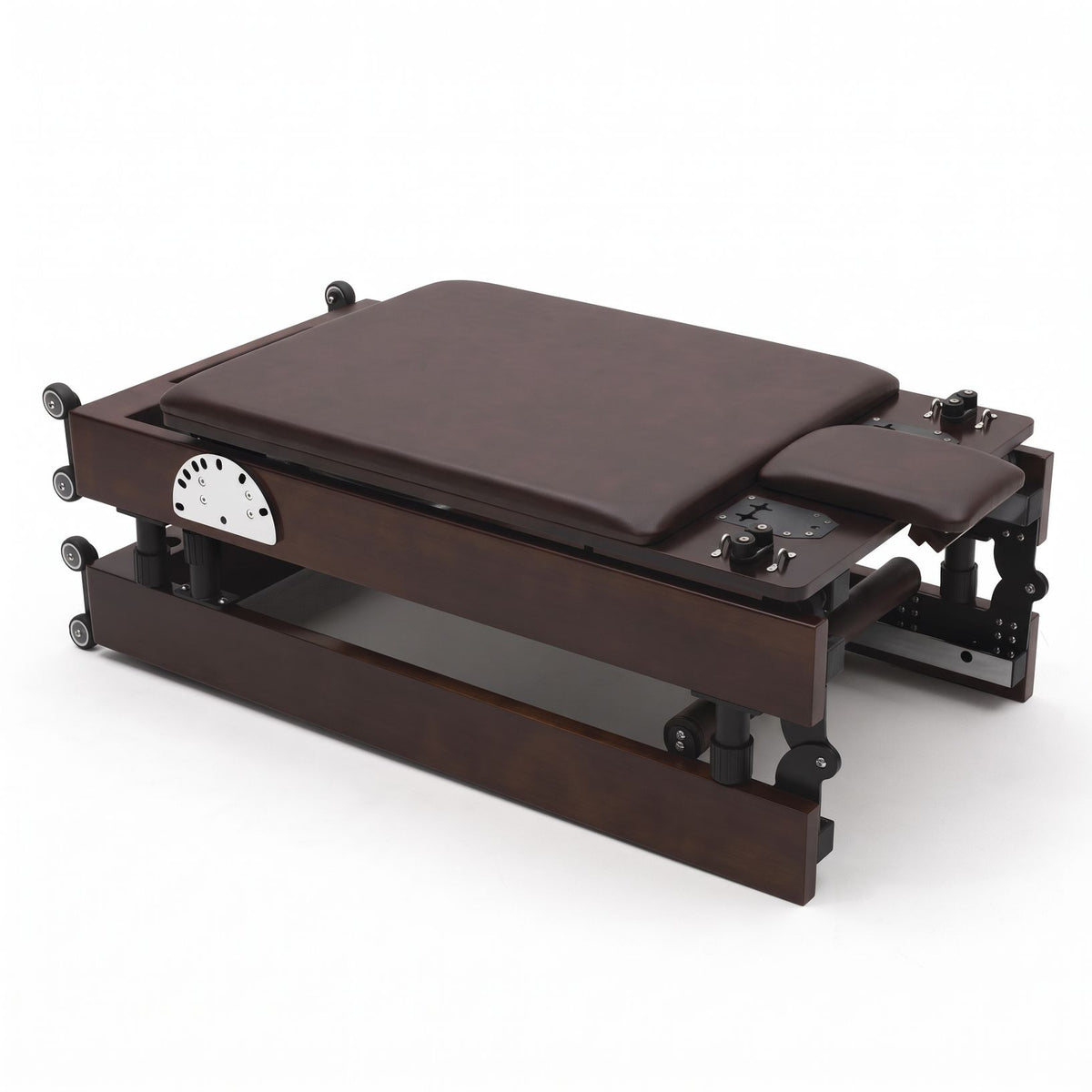 Pilates reformer pieghevole Flexi espresso bordeaux, chiuso