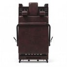 Pilates reformer pieghevole Flexi espresso bordeaux, riposto in verticale