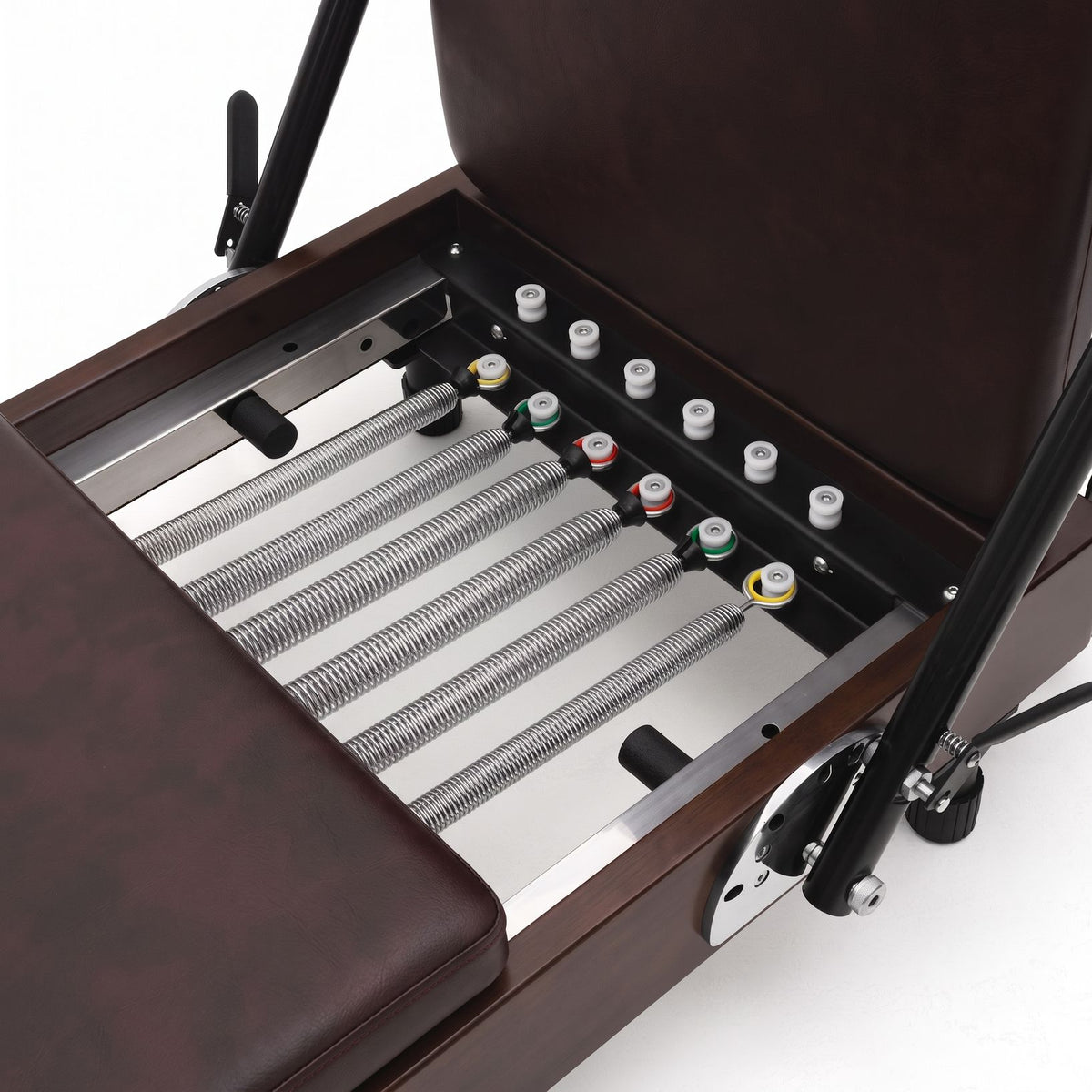 Pilates reformer pieghevole Flexi espresso bordeaux, molle
