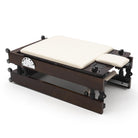 Reformer Pilates pieghevole Flexi, legno espresso fumé, rivestimento bianco latte – chiuso