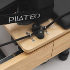 Reformer Pilates pieghevole Flexi, legno naturale, rivestimento nero – fermacorde